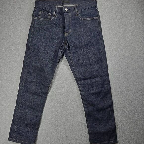 Uniqlo Jeans Kaihara Straight Selvedge Mens 30x26 Slim Blue Raw Denim Redline